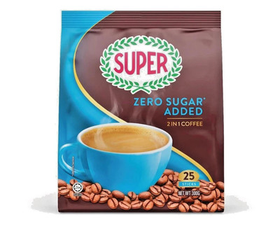 4 Packs Super Instant Premix Coffee 2-in-1 No Sugar Added 12g x 25 sachets
