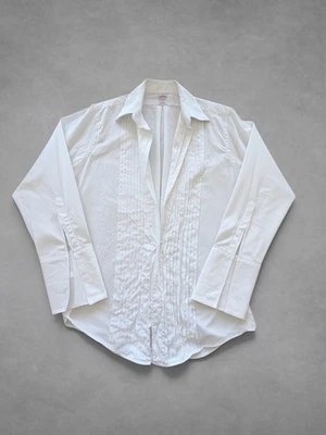 Brooks Brothers 1818 Shirt smoking chemise - Size L- white blanc (e46) - Photo 1/4