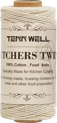 Tenn Well Butchers String, 3Ply 100m Strong Cotton Kitchen Twine Food Safe Oven