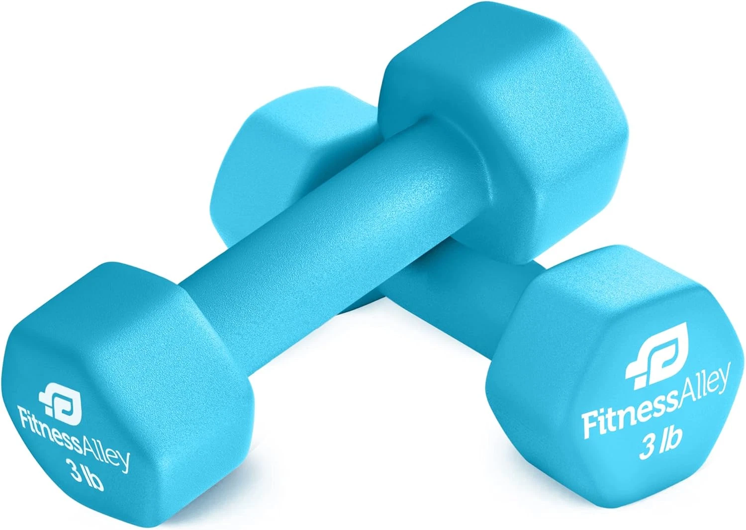 Neoprene Coated Workout Dumbbells Set of 2 – anti Roll, Non Slip with Smooth Gri