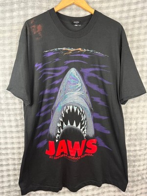 RARE Universal Studios Jaws Mens XXL Shark Graphic Movie Tee Florida vintage