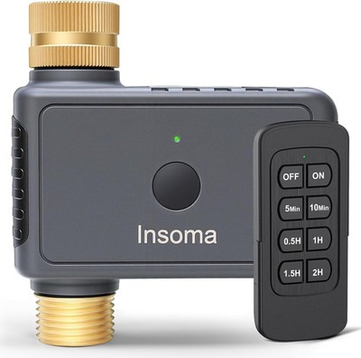 Insoma Remote Control Sprinkler Timer with Brass Inlet & Outlet, Garden Hose Tim