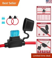 Versatile 12V Fuse Holder Set - 16 AWG Waterproof Design, 15A Car Fuses Included