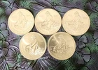 5 Oz Lot Of 5 Vintage 1 oz .999 Silver Engelhard AMERICAN PROSPECTOR 1985 Coins