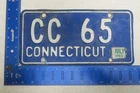 Connecticut License Plate Tag 1983 83 #CC 65 Combination Comb Two Digit Low #