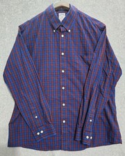 Brooks Brothers Mens Dress Shirt REGENT All Cotton Button Down Shirt Large Plaid