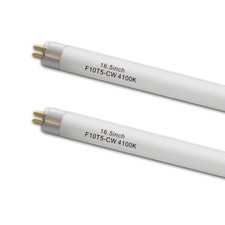 2 Pack 10 Watt 16" Fluorescent Tube Light Bulb, 4100K Cool White, G5 Base, 12000