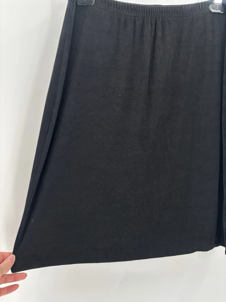 Falda CLIO Vintage Mujer Mediana Negra Elástica Años 90 Abertura Laterales Tirar de la Rodilla Larga Foto 2 de 4