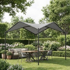 Pergola da Esterno in Acciaio/Poliestere 3.5x3.5 mt Grigio NBrand