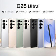 C25 Ultra Unlocked Phone,5G Smartphone 8GB 256GB 7.3-inch Android 14 Cell Phone