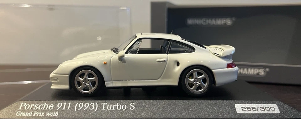 Porsche 911 Turbo S 993 Minichamps  1 43 Grand Prix White ! 1 Of 300! Very Rare! - Immagine 3 di 4