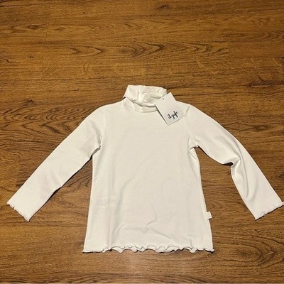 Il Gufo Cream Long Sleeve Kids Top blouse size 5T NWT Baby girl turtleneck