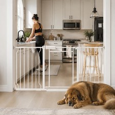 Clear Acrylic Baby Gate and Dog Gate, 57.5-65.7 in Wide, 30.5 in Tall Metal F...