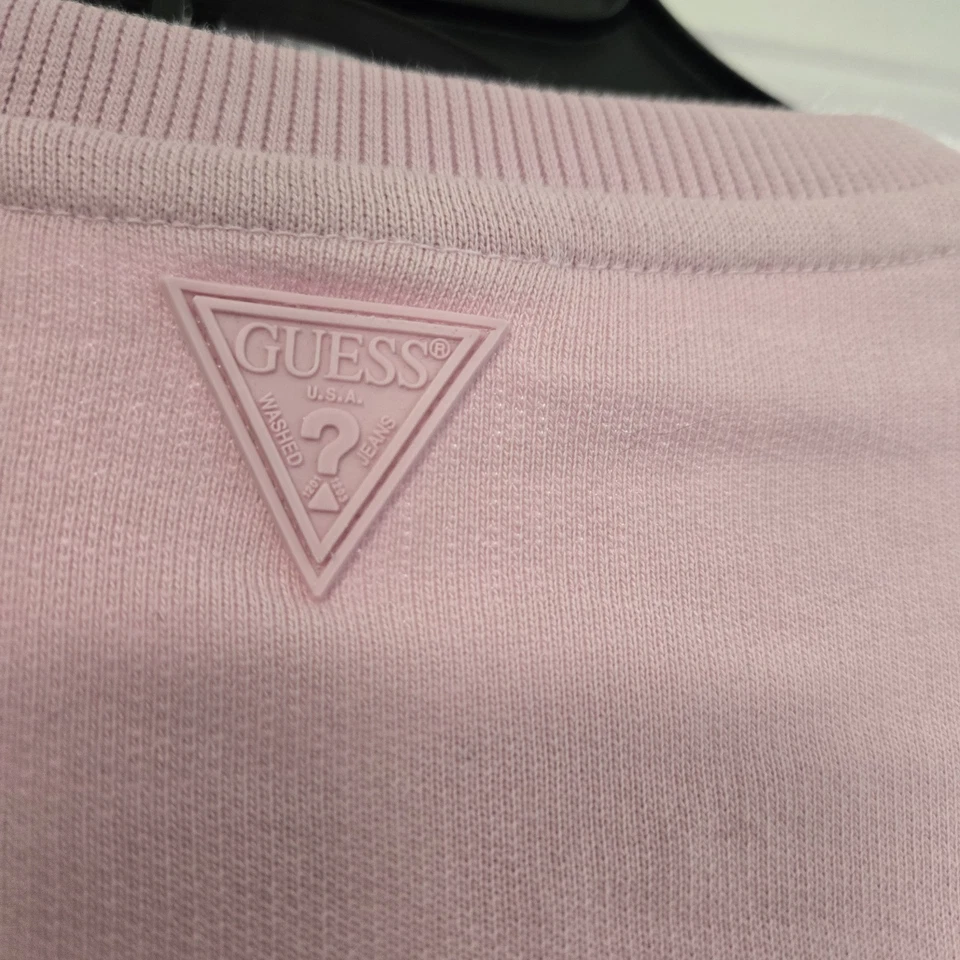 Guess вышитый логотип розовый ворота толстовка размер женщин очень маленький повседневный - Изображение 2 из 4