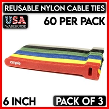 6" Colored Nylon Reusable Cable Ties Adjustable Cord Organizer Wire Hook Loop x3
