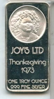 1973 Vintage Thanksgiving Joys LTD 1oz Silver Bar  - RK496