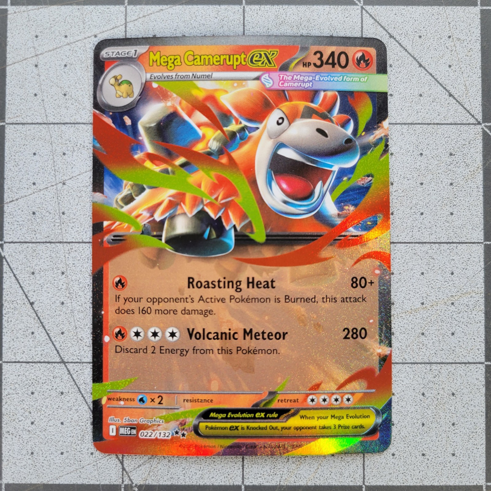 Mega Camerupt EX - 22/132 - Mega Evolution - Near Mint