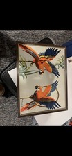 Peinture ancienne par numéros perroquets sur toile
