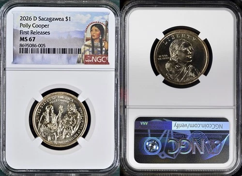 2026 D Polly Cooper Native Sacagawea $1 Dollar NGC MS 67 FIRST RELEASES
