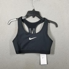 Nike Swoosh Sports Bra Womens Medium Black Dri-FIT Training DX6815-010 New Tags