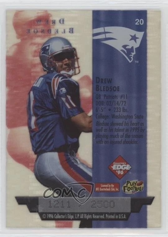 1996 Collector's Edge President's Reserve Air Force One /2500 Drew Bledsoe #20 - Image 2 of 2