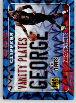 Paul George 2020-21 Hoops Vanity Plates Purple Explosion 8 Los Angeles Clippers