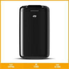 Image of Sleek Sanitary Waste Paper Bin with Self-Closing Lid Black 5L 33.8x19x16cm