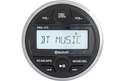 JBL PRV-175 Gauge-Style Bluetooth Marine Digital Stereo Rear USB/AUX Receiver