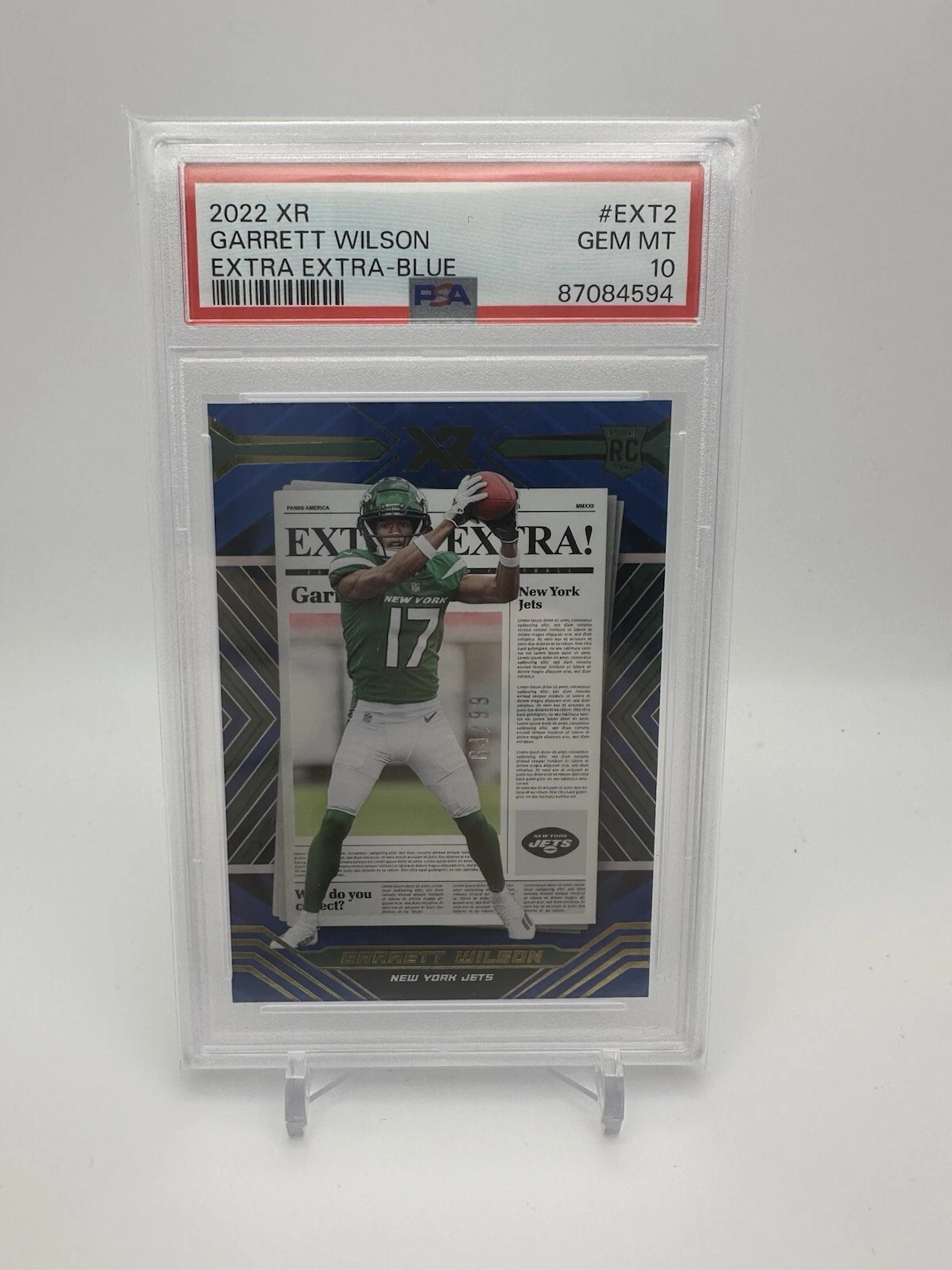 Garrett Wilson Panini XR Extra Extra #EXT2 Blue