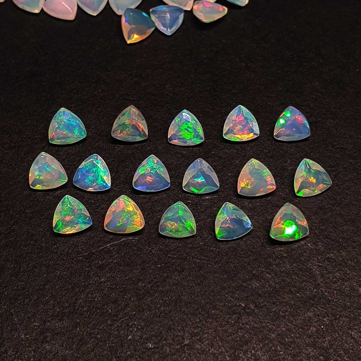 Natural Ethiopian Opal Trillion Cut Loose Gemstone Lot 60 Pcs MM