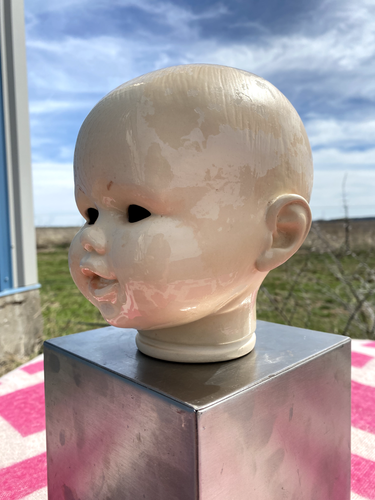 Großer Vintage Keramik Baby Kopf * keine Risse, Chips oder Reparaturen * super seltene Größe * - Bild 1 von 24