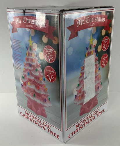 Mr. Christmas Pink Electronic Ceramic Nostalgic Christmas Tree Lights Up - Picture 6 of 6
