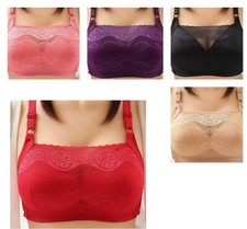 New 6 pcs lot multicolor wirefree light padded full cover front lace demi bras