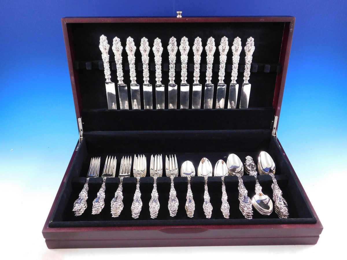 【Whiting ホワイティング】純銀／バターナイフ「Lily」2本セット Lily by Whiting Sterling Silver Flatware Set for 12 Service 60