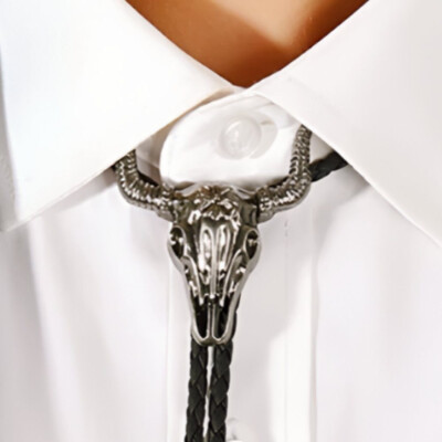 Westernkrawatte Bolo Krawatte mit Longhorn und Kordel Western Cowboy Krawatte