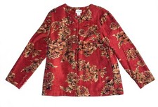Alfred Dunner Women  s Size 8 Small Rayon Deep Red Paisley Blazer EUC GORGEOUS