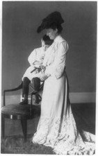 Edith Kermit Roosevelt with Quentin 1902. Quentin Roosevelt seated - Old Photo