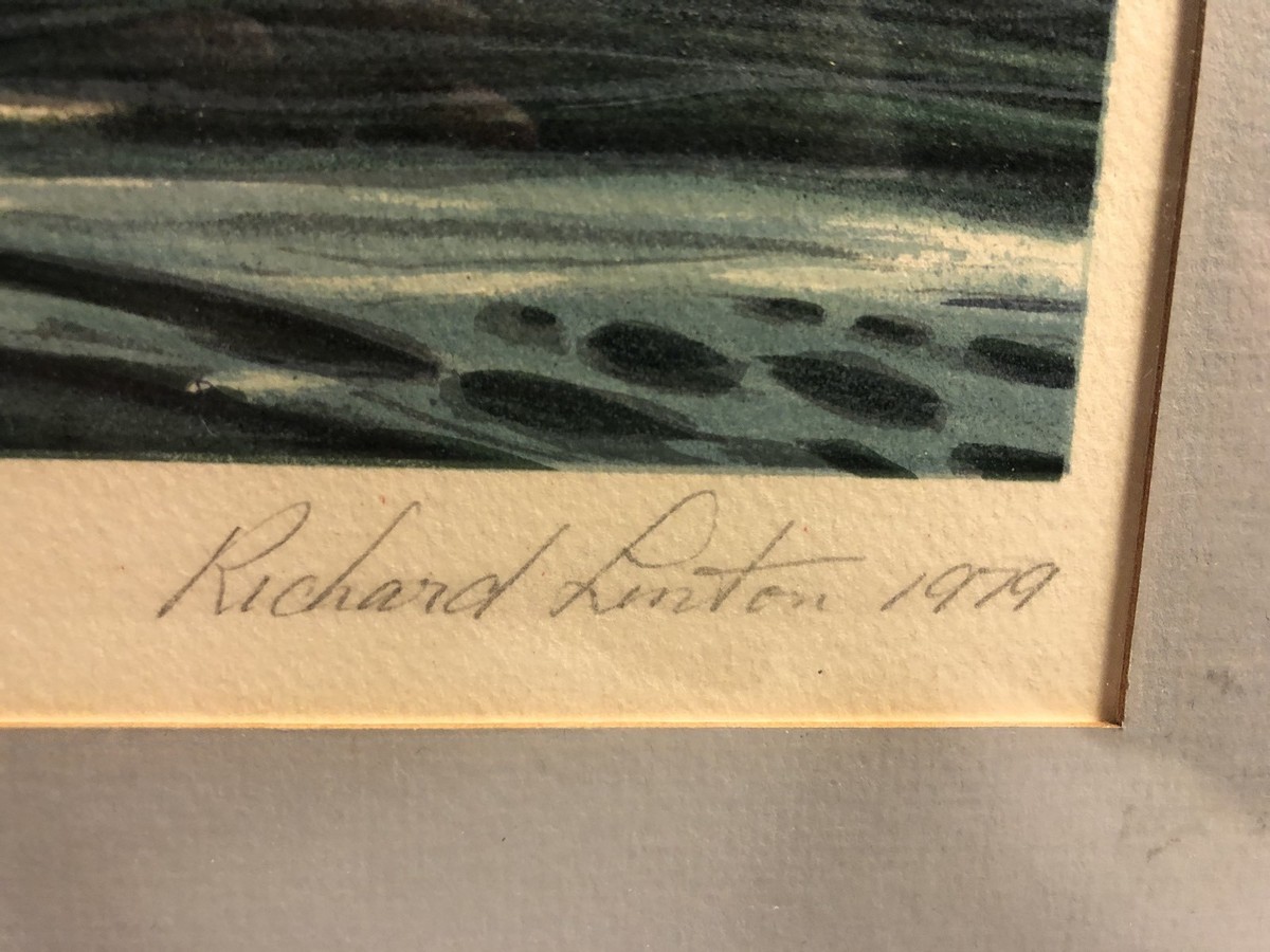 RICHARD LINTON 1979 FRAMED/SIGNED LTD EDITION LITHOGRAPH LANDFALL