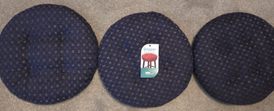 3 Gripper Barstool Cushion Covers Blue with Gold and Rust Design--SEE DESC!