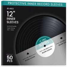 50 Vinyl Inner Sleeves with Rice Paper Anti-Static LP For 12" Records - Vinyl...
