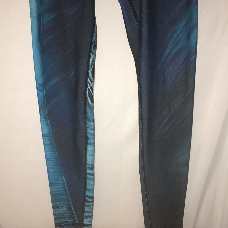 Nanette Lepore Women's Pull-On Printed Blue Black Compression Leggings Medium - Image 2 of 4