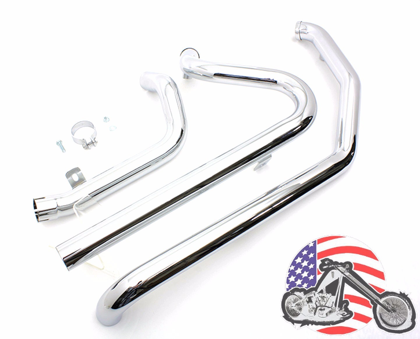 Chrome True Dual Crossover Exhaust Header Pipes Harley Dresser Touring