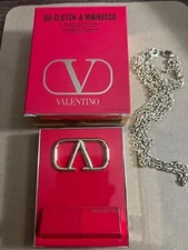 Valentino Go-Clutch - On the Move Shade 01 & 219a Minirosso~ Clutch W/ Chain NIB