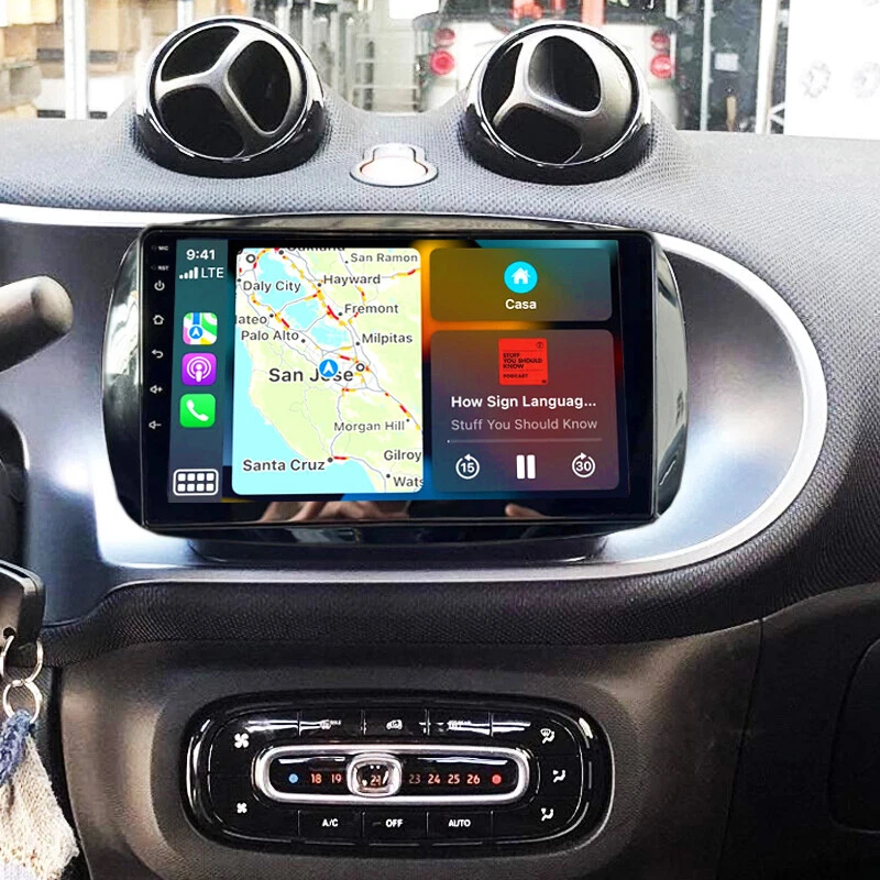 Autoradio 4GB+64GB Android 14 Carplay GPS Navi Für Smart Forfour Fortwo 453 - Bild 2 von 4