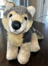 Aurora Plush Animal Tan and Gray Wolf Medium Size 10" Stuffed Animal