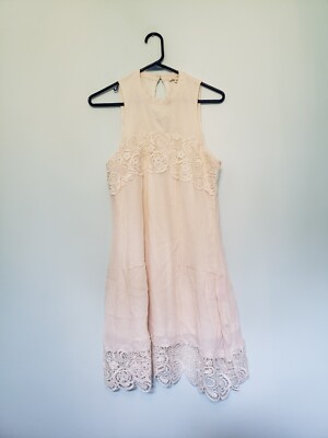 Rebellion Again Womens M Tank Mini Dress Sleeveless Cream