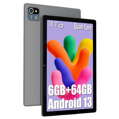 2025 Tablet 10.1'' Android 13 Tablet 6+64GB Quad Core 1280×800 HD IPS WIFI
