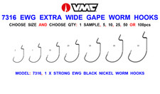 7316 VMC EWG EXTRA WIDE GAPE WORM HOOK WEEDLESS TEXAN SOFT BAIT JELLY LURE HOOKS