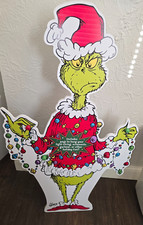 Grinch Sign Christmas Home Decor Greeter Decoration Holdong Lights Pegs New NWT