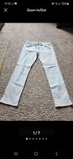 Cabi Slim Boyfriend White Denim Jeans Style 5171